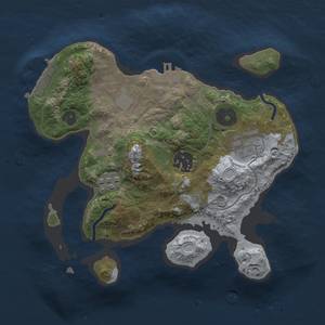 Thumbnail Rust Map: Procedural Map, Size: 2400, Seed: 855555, 8 Monuments