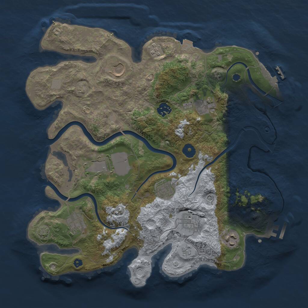 Rust Map: Procedural Map, Size: 3500, Seed: 2130428, 15 Monuments