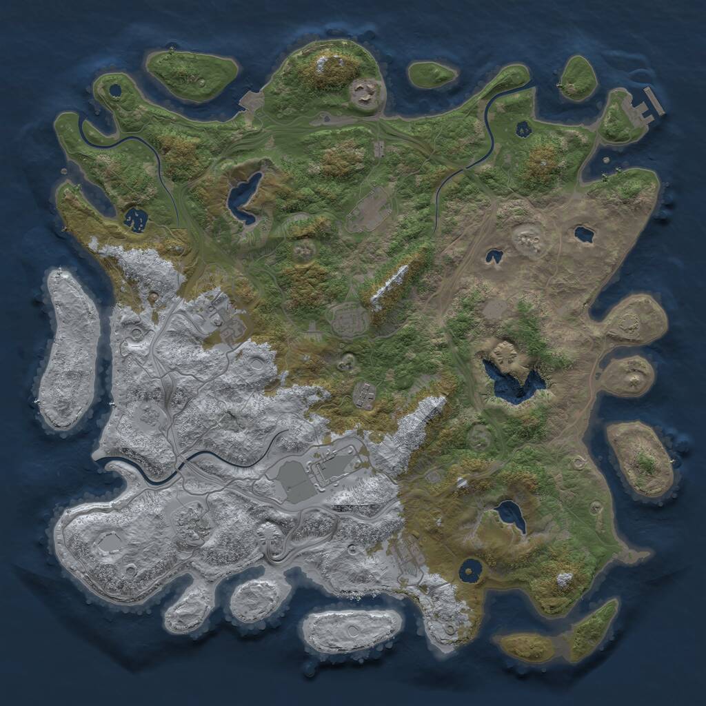 Rust Map: Procedural Map, Size: 4500, Seed: 81419836, 14 Monuments