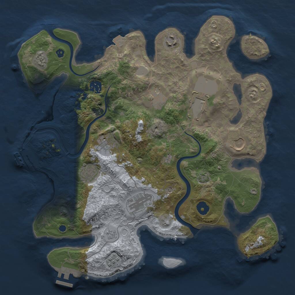 Rust Map: Procedural Map, Size: 3500, Seed: 40560447, 15 Monuments