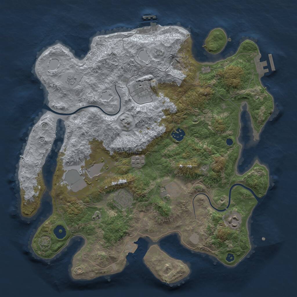 Rust Map: Procedural Map, Size: 3500, Seed: 89205967, 13 Monuments