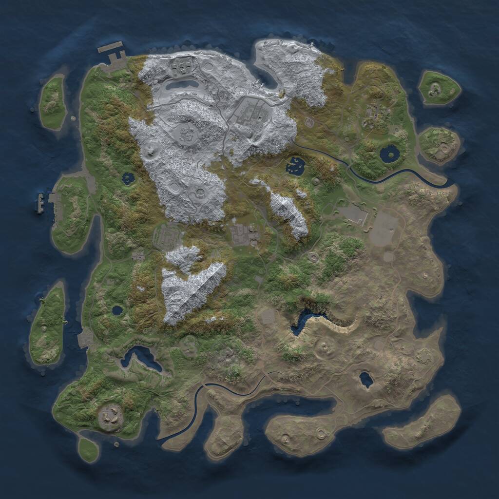 Rust Map: Procedural Map, Size: 4000, Seed: 1635546706, 14 Monuments
