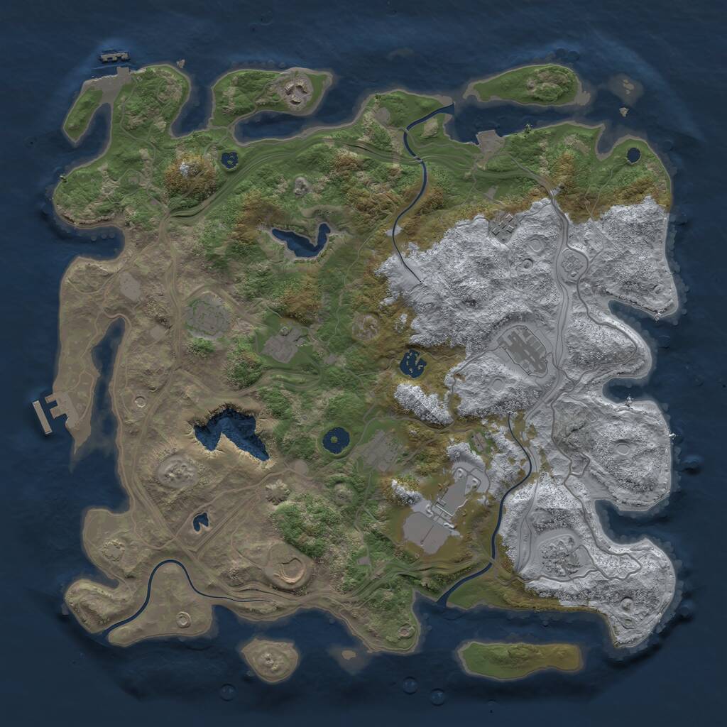 Rust Map: Procedural Map, Size: 4250, Seed: 239221801, 16 Monuments