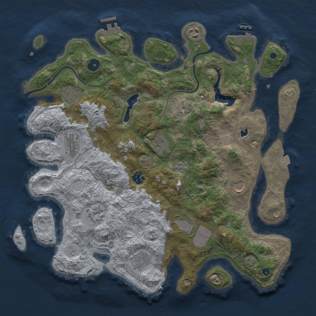 Rust Map: Procedural Map, Size: 4000, Seed: 3735545, 16 Monuments