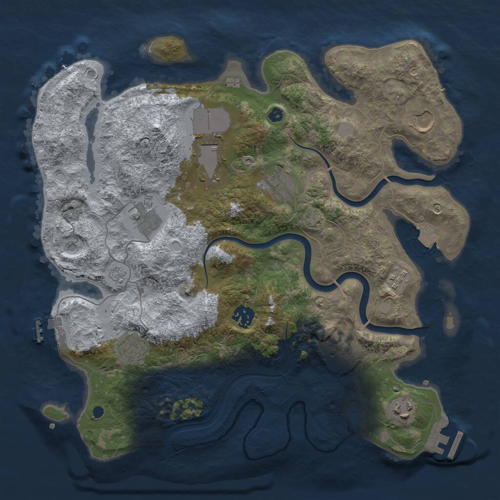 Rust Map: Procedural Map, Size: 3500, Seed: 92564887, 15 Monuments