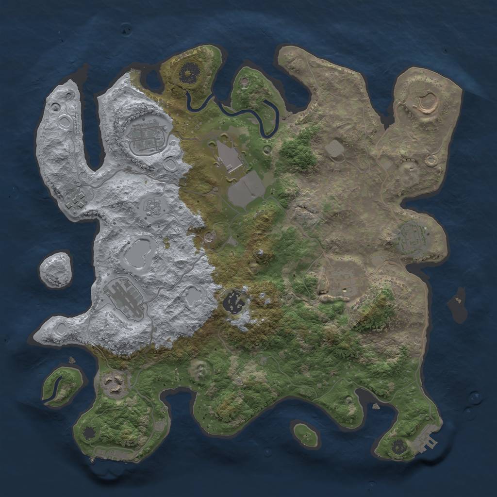 Rust Map: Procedural Map, Size: 3500, Seed: 2826622, 18 Monuments