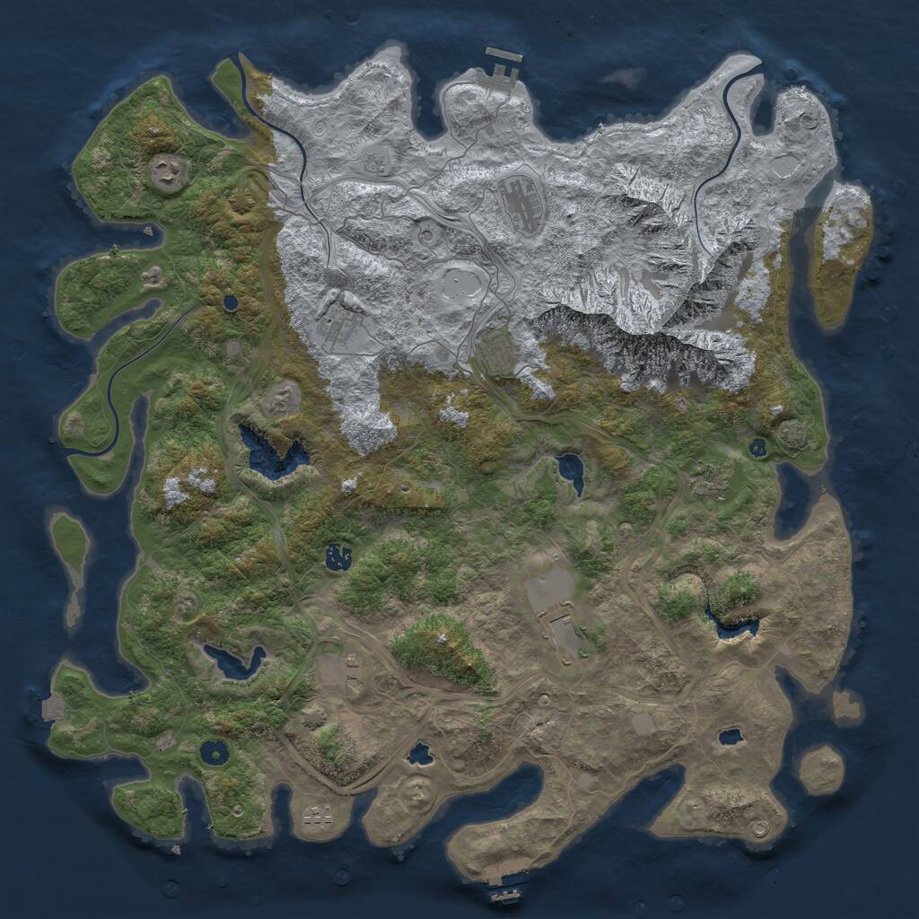 Rust Map: Procedural Map, Size: 5000, Seed: 4536534, 15 Monuments