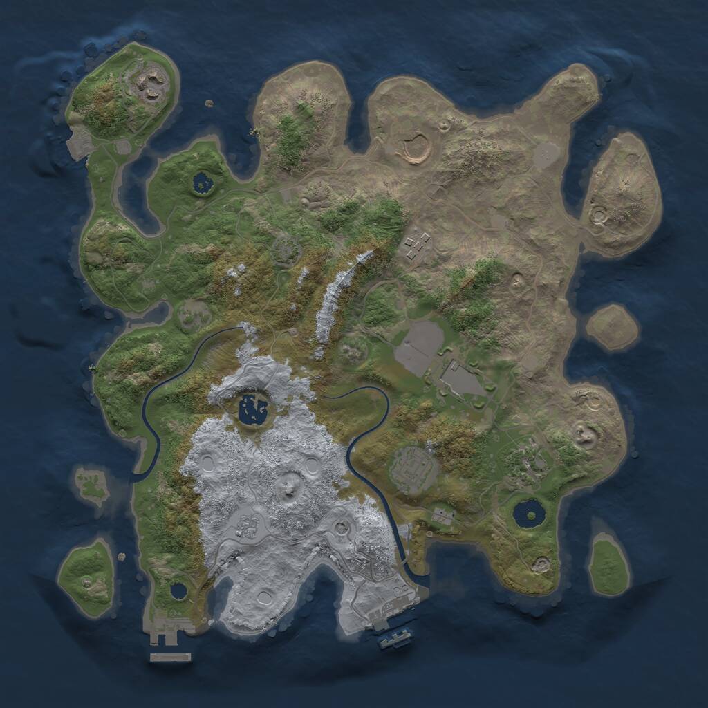Rust Map: Procedural Map, Size: 3500, Seed: 54562825, 13 Monuments