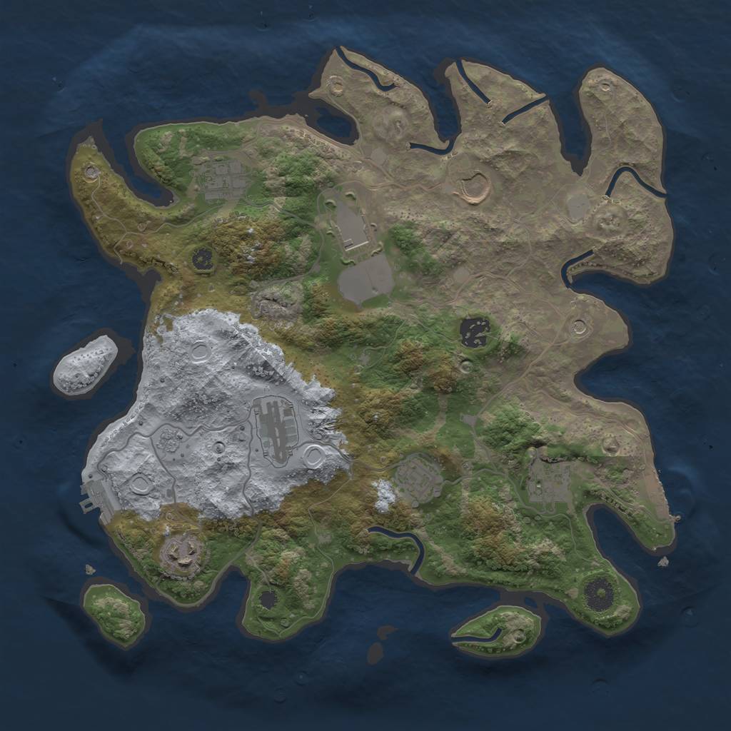 Rust Map: Procedural Map, Size: 3500, Seed: 6084516, 17 Monuments
