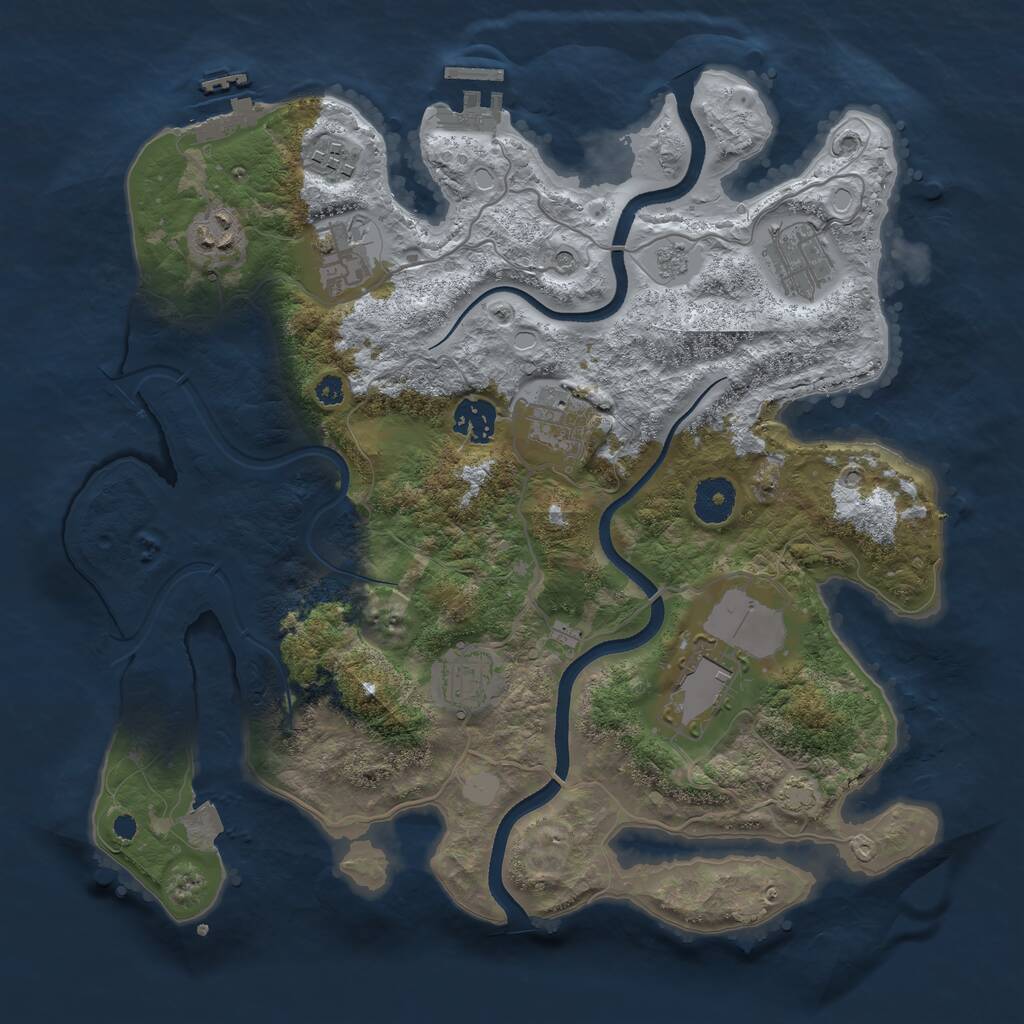 Rust Map: Procedural Map, Size: 3500, Seed: 7811940, 14 Monuments