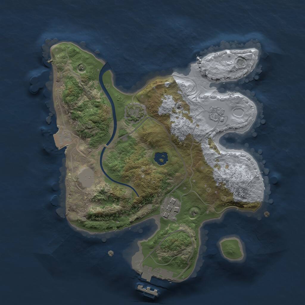 Rust Map: Procedural Map, Size: 2200, Seed: 1841654926, 5 Monuments