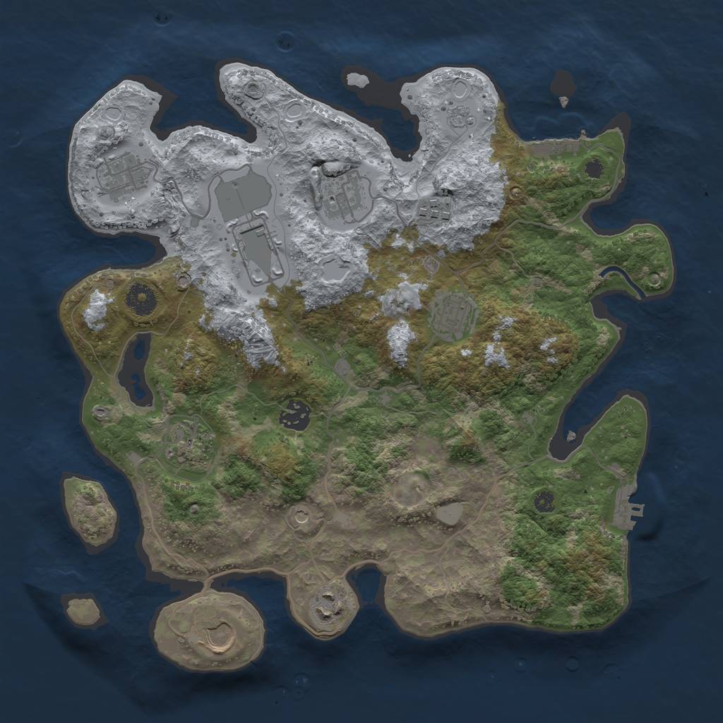 Rust Map: Procedural Map, Size: 3500, Seed: 89779659, 16 Monuments