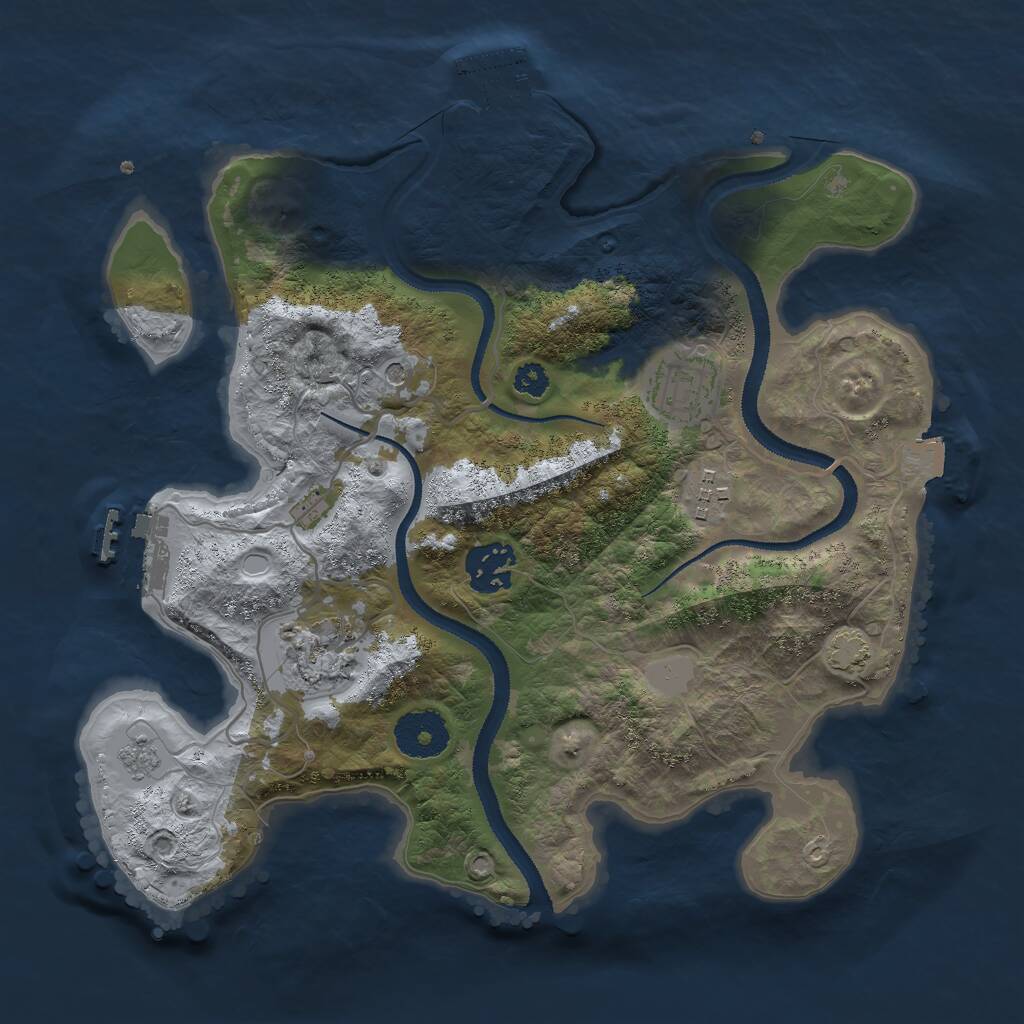Rust Map: Procedural Map, Size: 3000, Seed: 1051417773, 10 Monuments