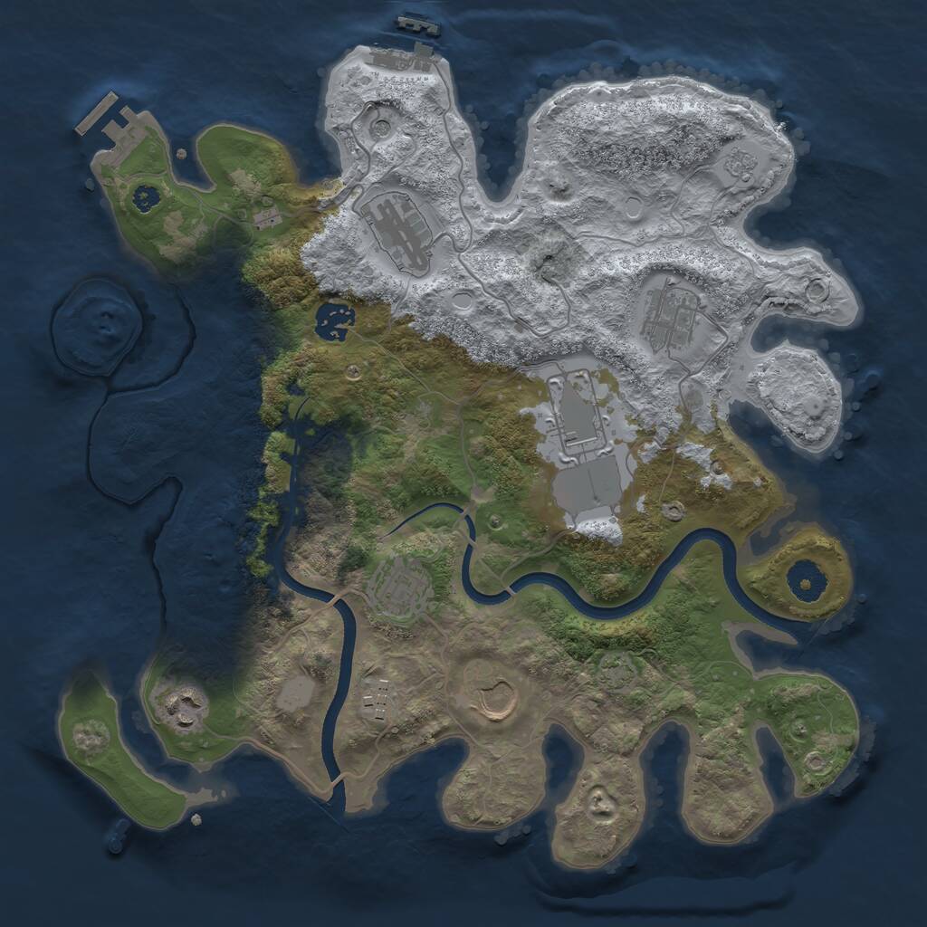 Rust Map: Procedural Map, Size: 3500, Seed: 532312, 14 Monuments