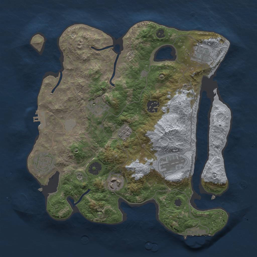 Rust Map: Procedural Map, Size: 3000, Seed: 266304617, 15 Monuments