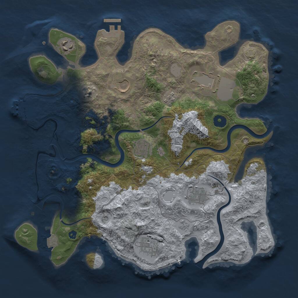 Rust Map: Procedural Map, Size: 3500, Seed: 14804636, 13 Monuments