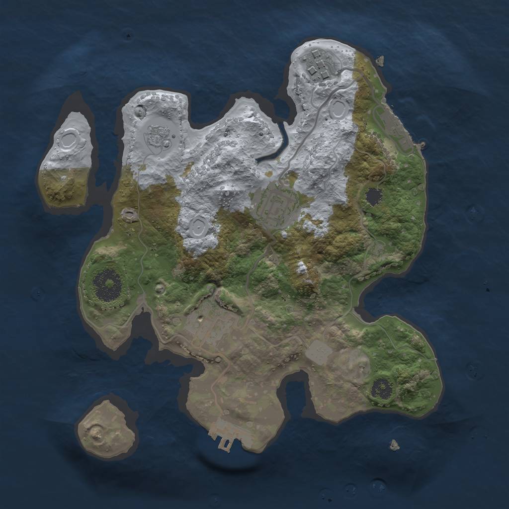 Rust Map: Procedural Map, Size: 2500, Seed: 119046543, 9 Monuments