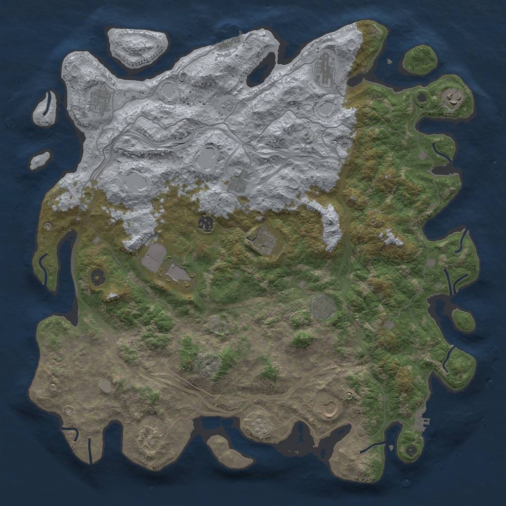 Rust Map: Procedural Map, Size: 4800, Seed: 232457516, 20 Monuments