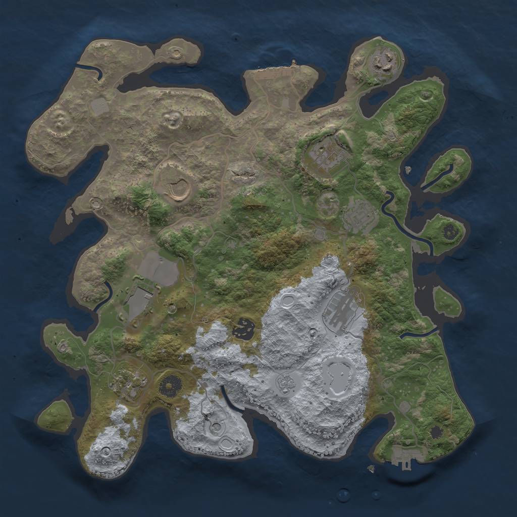 Rust Map: Procedural Map, Size: 3500, Seed: 89078054, 15 Monuments