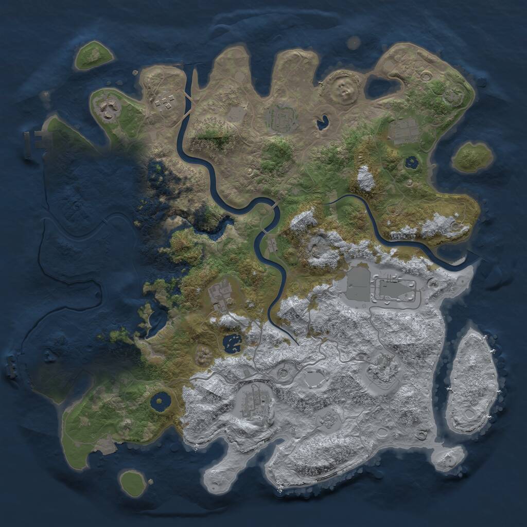 Rust Map: Procedural Map, Size: 4000, Seed: 387335, 15 Monuments