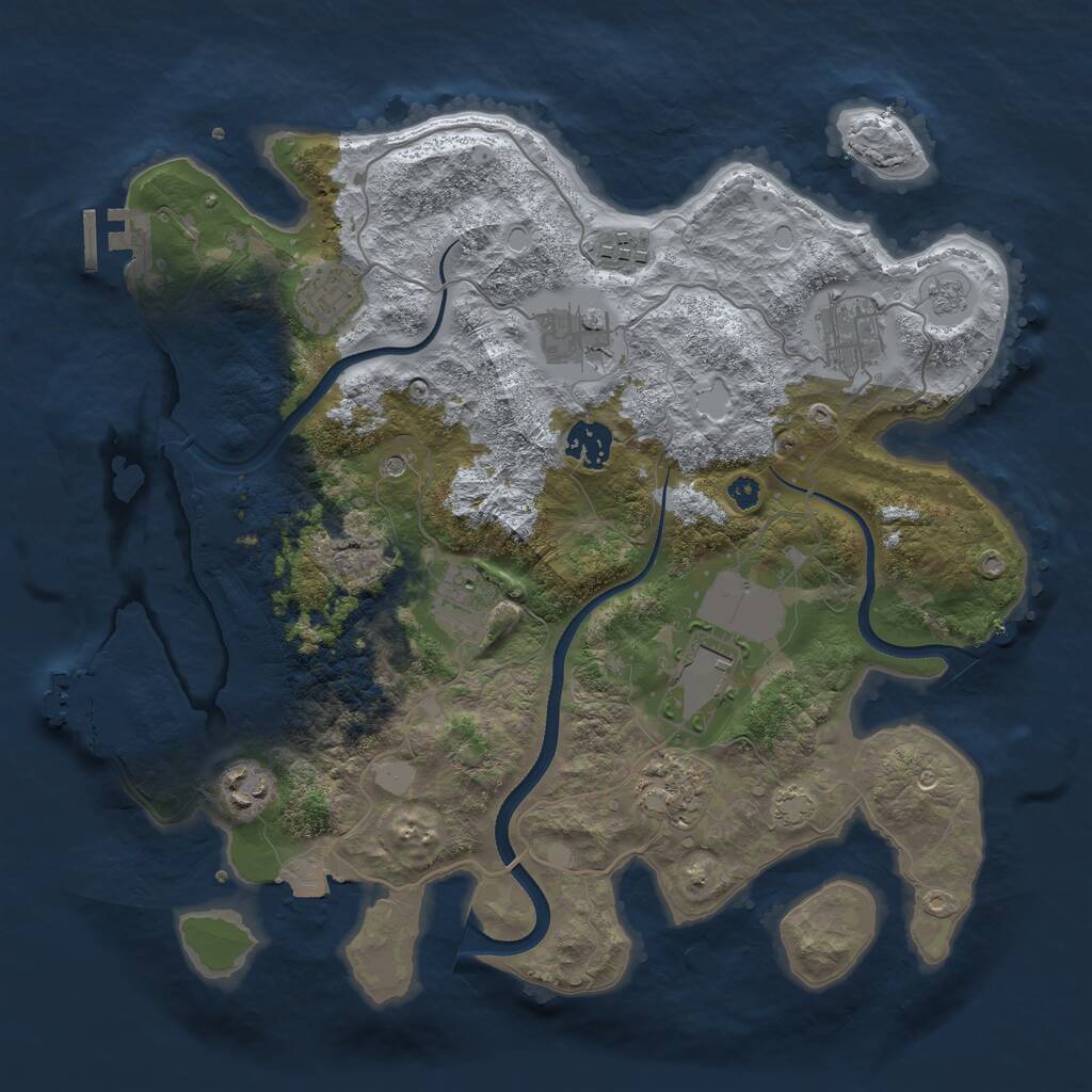 Rust Map: Procedural Map, Size: 3500, Seed: 76269602, 15 Monuments
