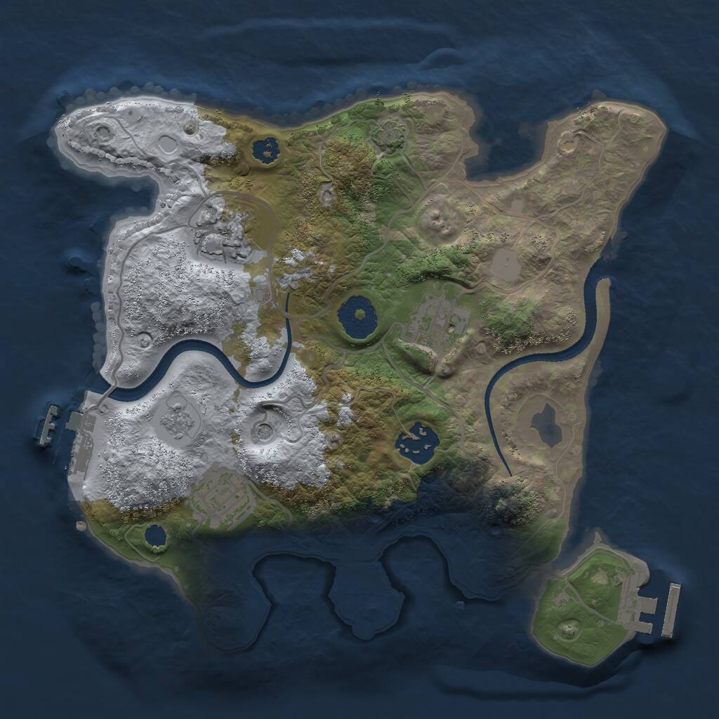 Rust Map: Procedural Map, Size: 2700, Seed: 3462461, 10 Monuments