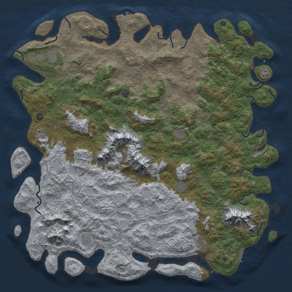 Rust Map: Procedural Map, Size: 6000, Seed: 2012023, 20 Monuments