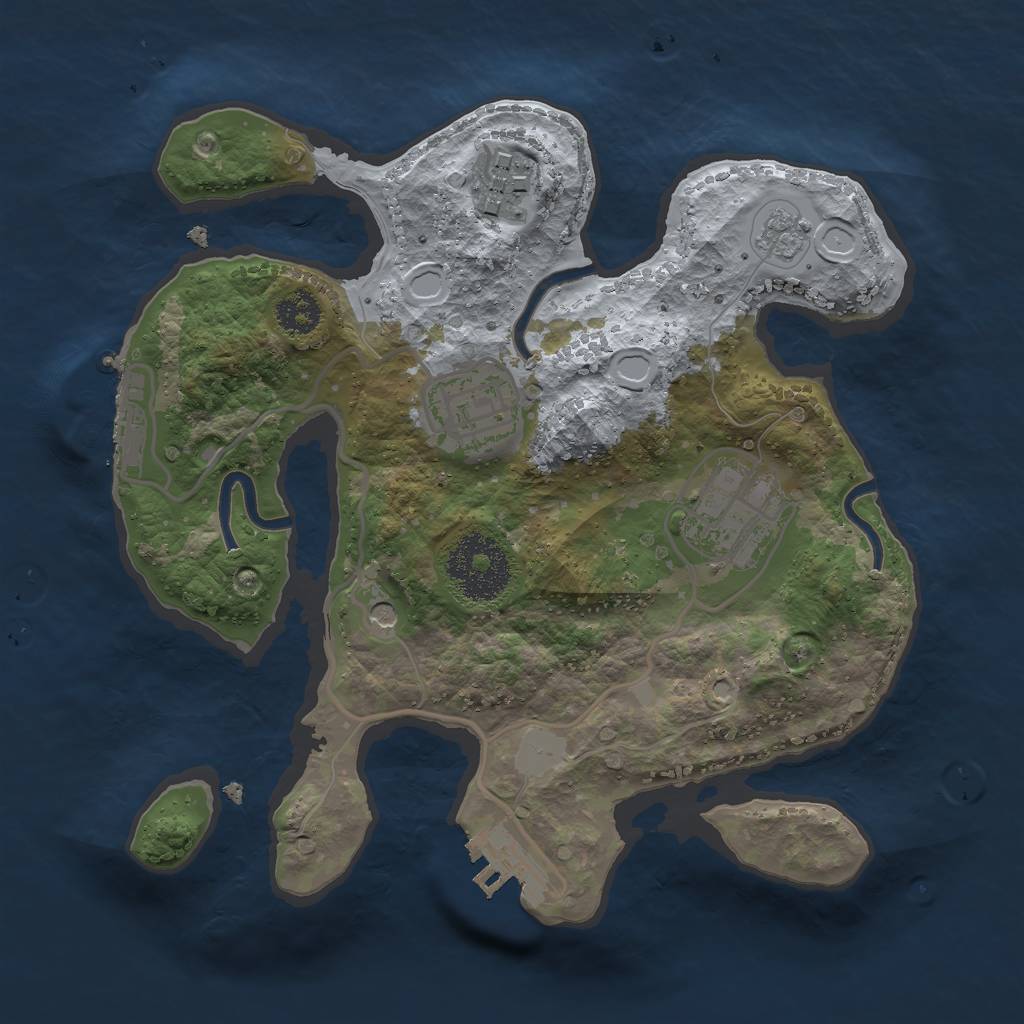 Rust Map: Procedural Map, Size: 2400, Seed: 533220045, 12 Monuments