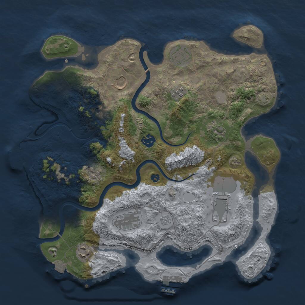 Rust Map: Procedural Map, Size: 3500, Seed: 67740805, 14 Monuments