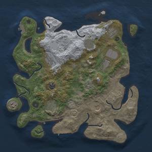 Thumbnail Rust Map: Procedural Map, Size: 3500, Seed: 1932504121, 17 Monuments