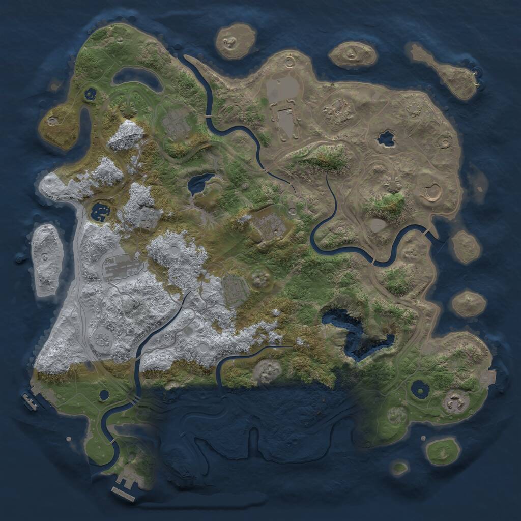Rust Map: Procedural Map, Size: 4250, Seed: 481497643, 16 Monuments