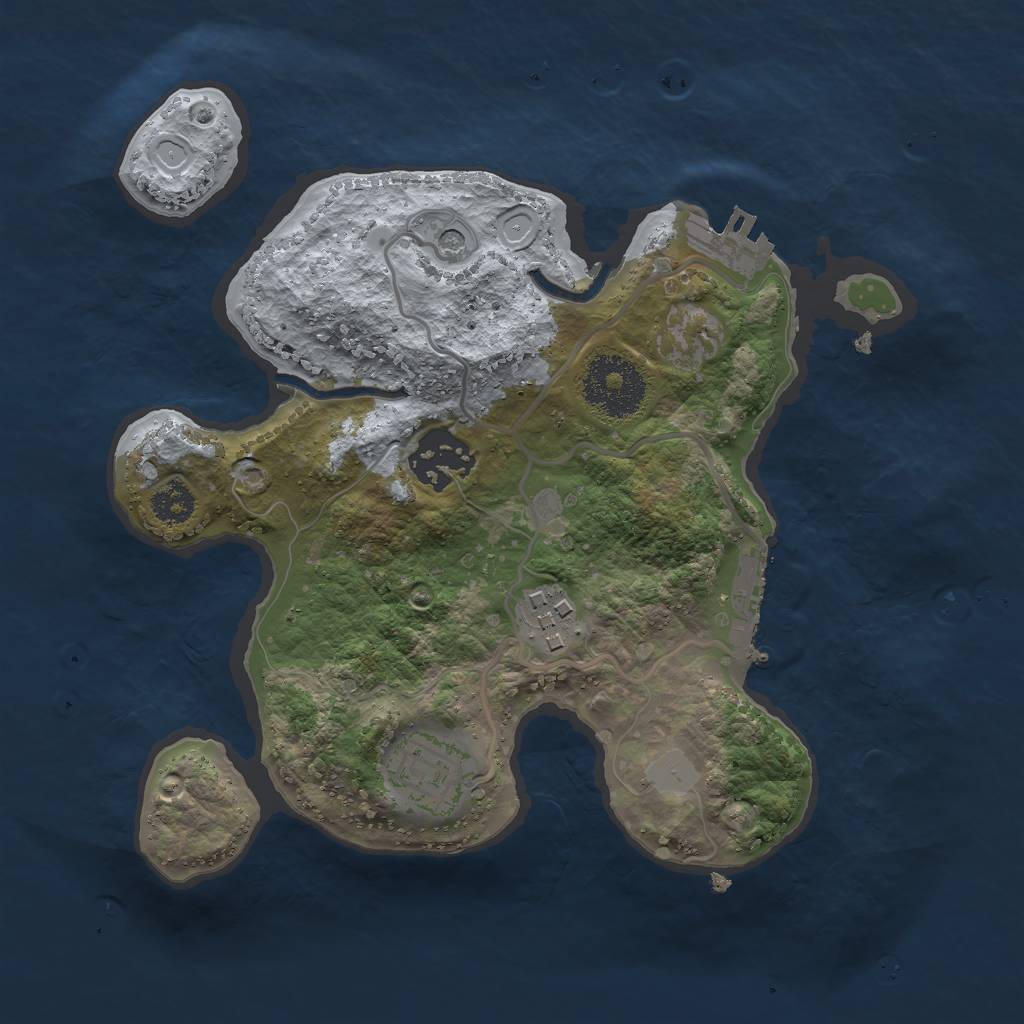 Rust Map: Procedural Map, Size: 2500, Seed: 9995704, 11 Monuments