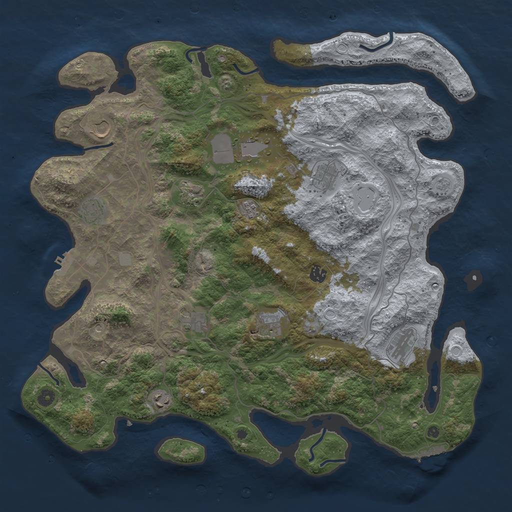 Rust Map: Procedural Map, Size: 4500, Seed: 456927972, 20 Monuments