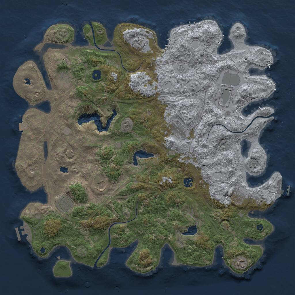Rust Map: Procedural Map, Size: 4500, Seed: 458725609, 16 Monuments