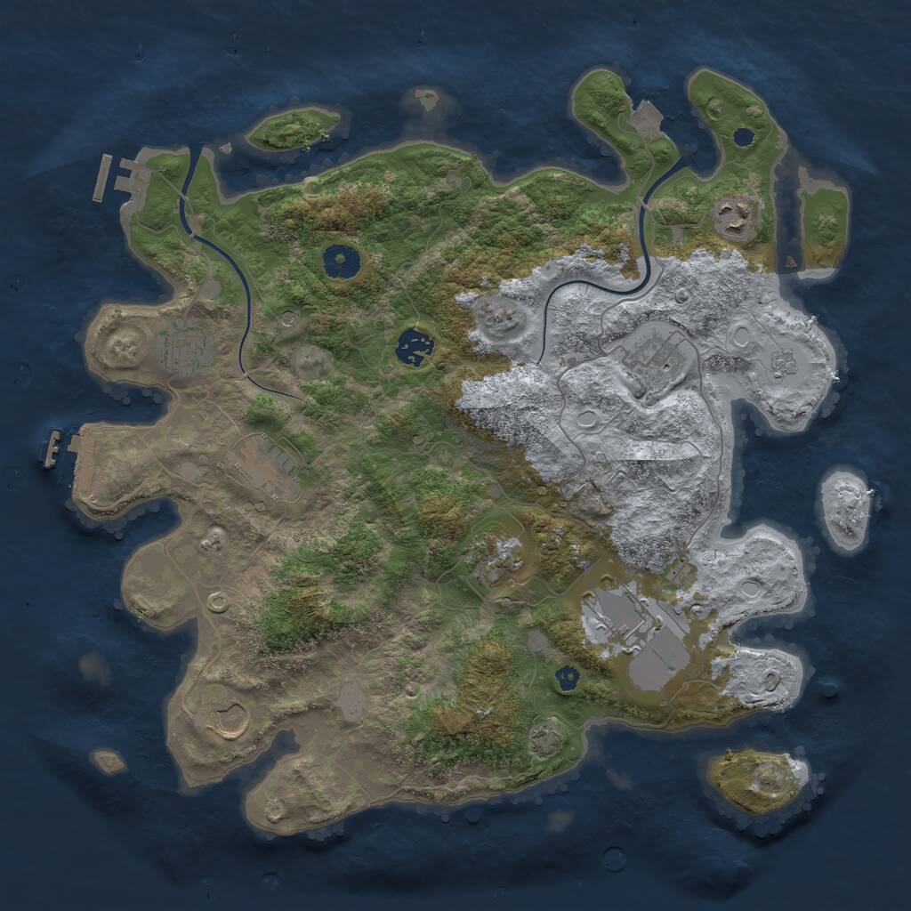 Rust Map: Procedural Map, Size: 3800, Seed: 927836, 14 Monuments