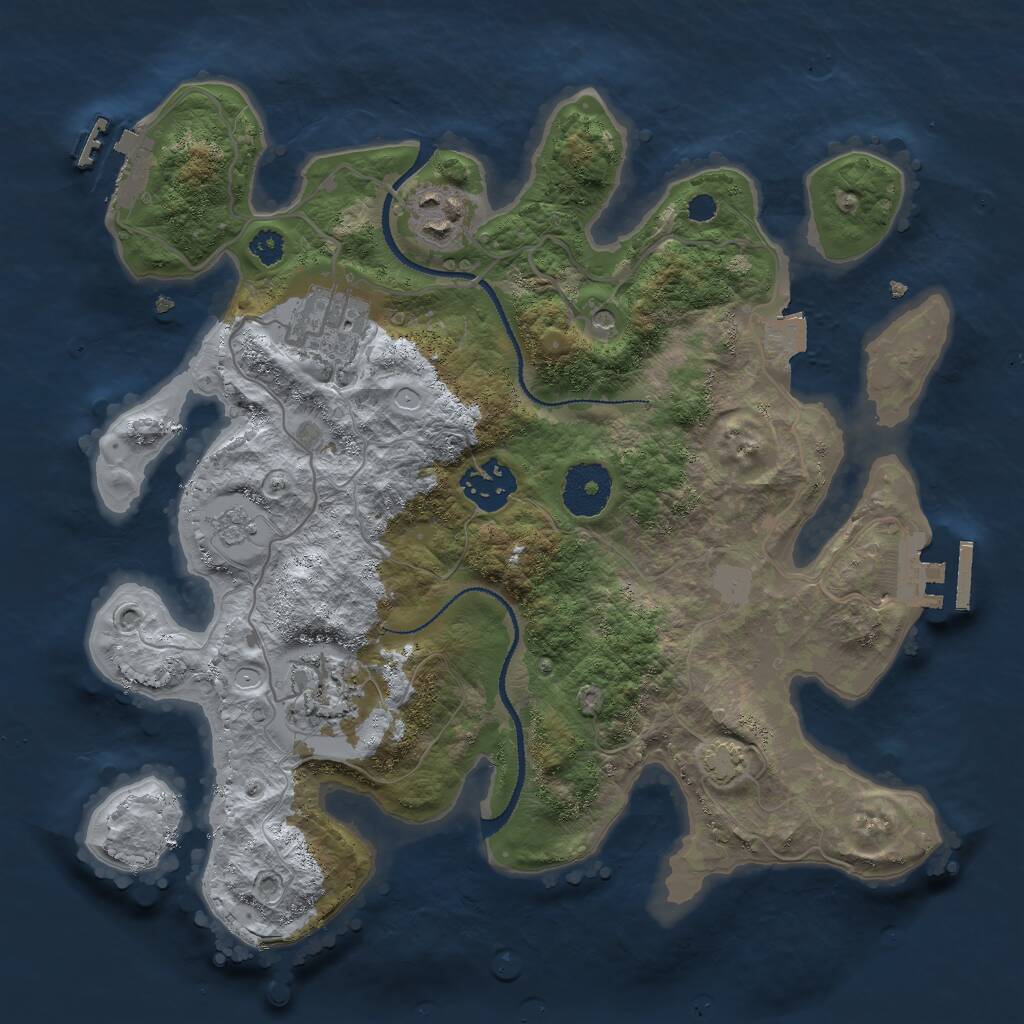 Rust Map: Procedural Map, Size: 3000, Seed: 2450769, 10 Monuments