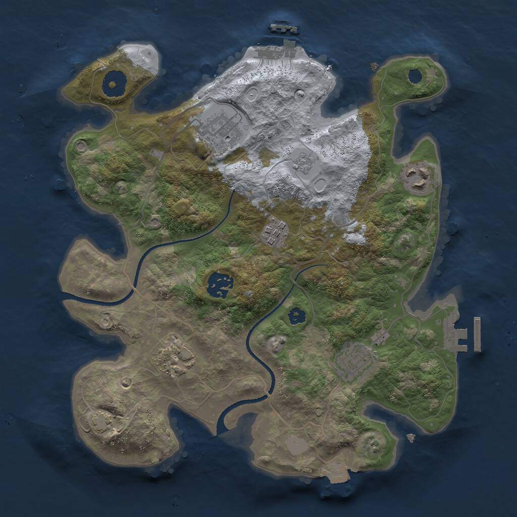 Rust Map: Procedural Map, Size: 3000, Seed: 1123584824, 11 Monuments