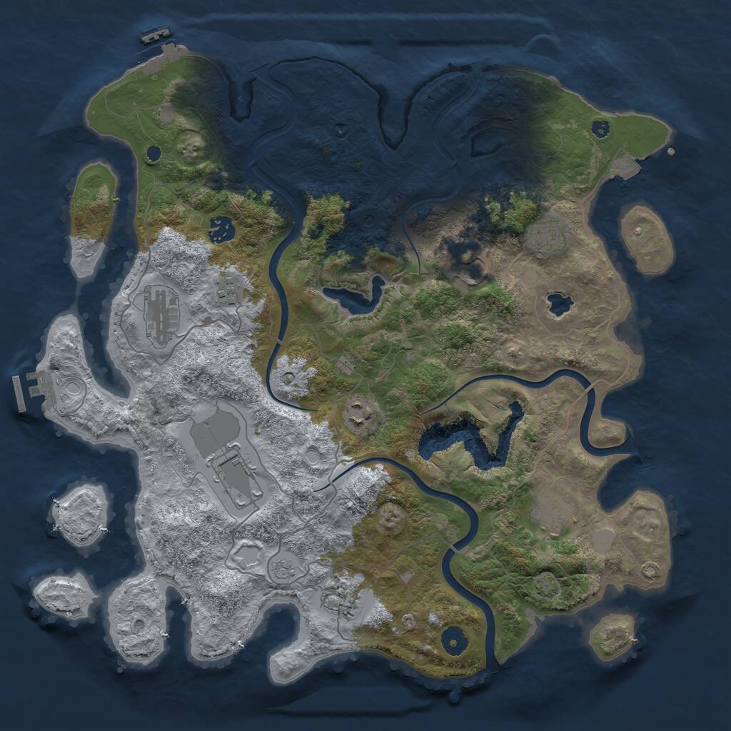Rust Map: Procedural Map, Size: 4000, Seed: 1612831801, 15 Monuments