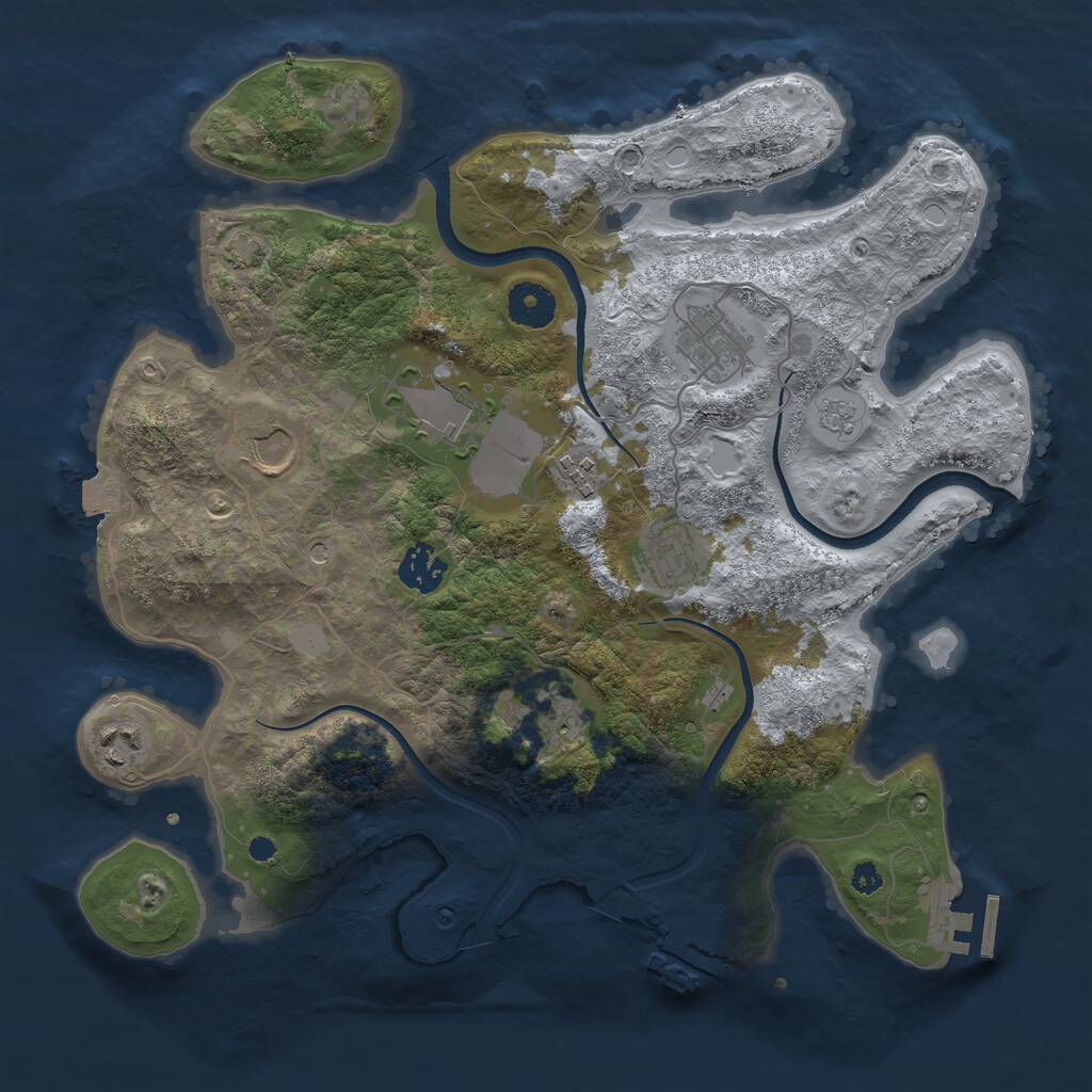Rust Map: Procedural Map, Size: 3500, Seed: 70357593, 14 Monuments