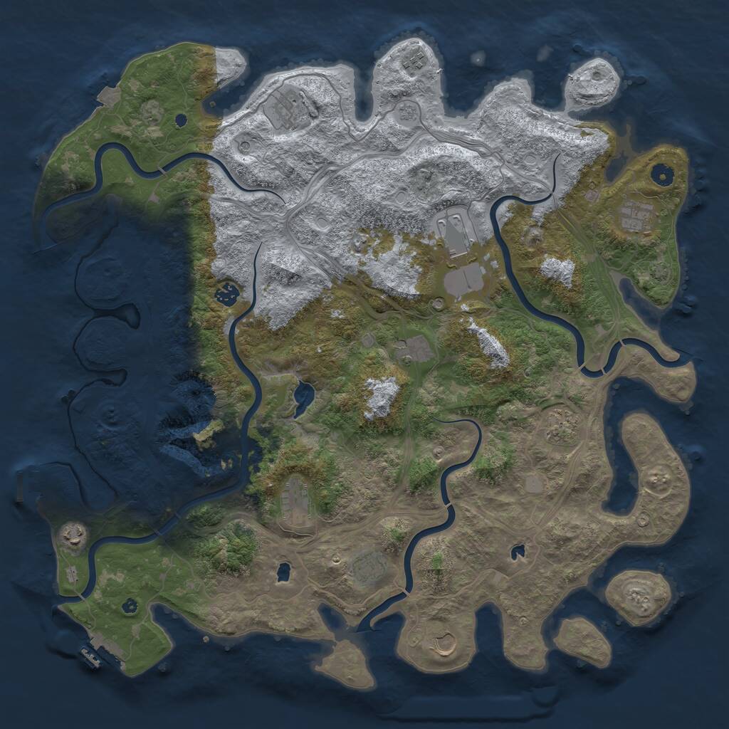 Rust Map: Procedural Map, Size: 4800, Seed: 263599537, 17 Monuments