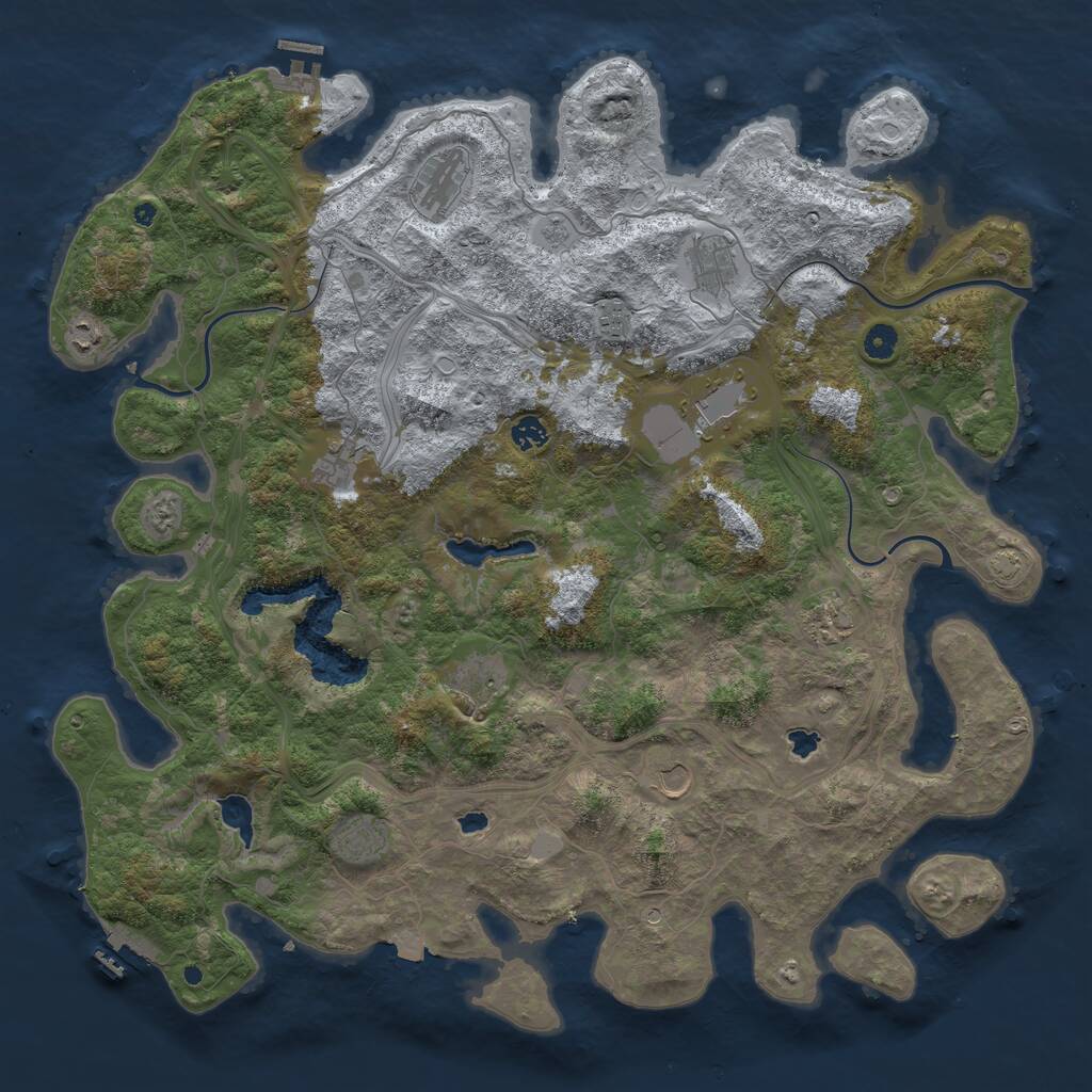 Rust Map: Procedural Map, Size: 4800, Seed: 263599537, 17 Monuments