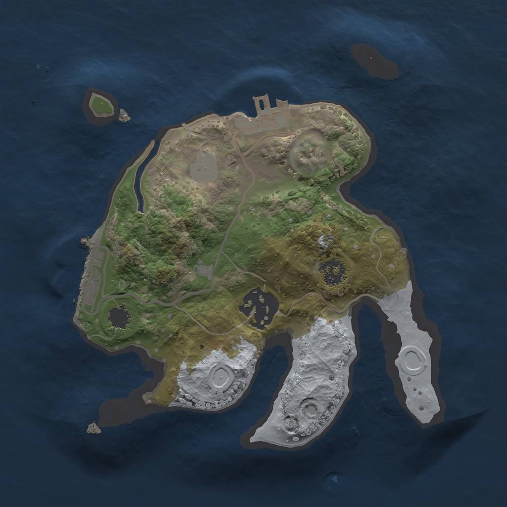 Rust Map: Procedural Map, Size: 2000, Seed: 412653178, 8 Monuments