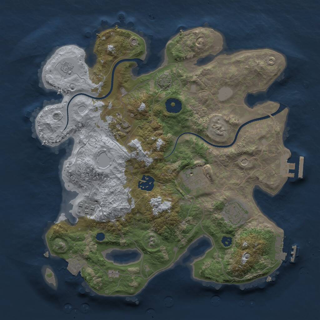 Rust Map: Procedural Map, Size: 3000, Seed: 65455277, 11 Monuments