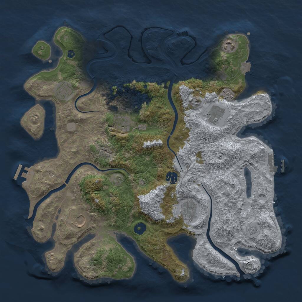Rust Map: Procedural Map, Size: 3800, Seed: 1571657126, 14 Monuments