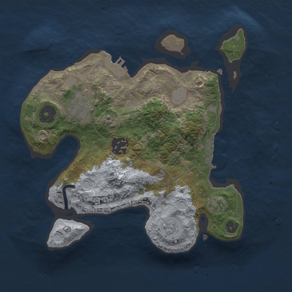 Rust Map: Procedural Map, Size: 2500, Seed: 81268449, 9 Monuments