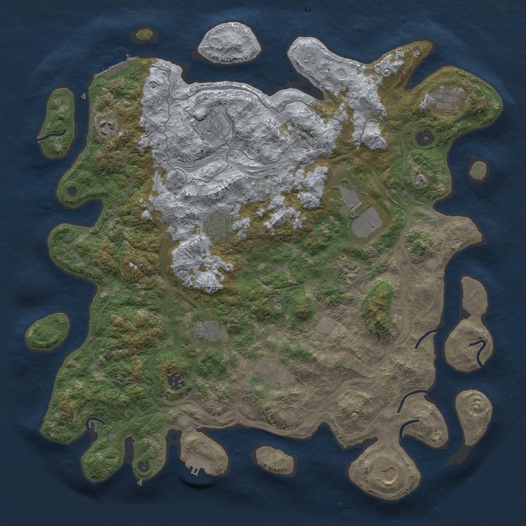 Rust Map: Procedural Map, Size: 4500, Seed: 166353, 20 Monuments