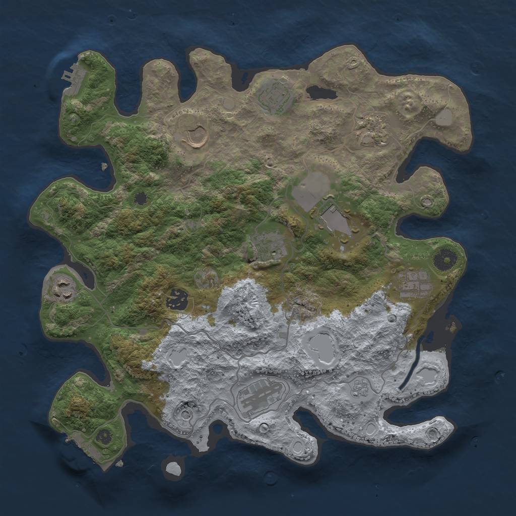 Rust Map: Procedural Map, Size: 3500, Seed: 508473747, 18 Monuments