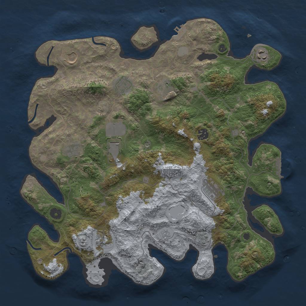 Rust Map: Procedural Map, Size: 4000, Seed: 538673759, 19 Monuments