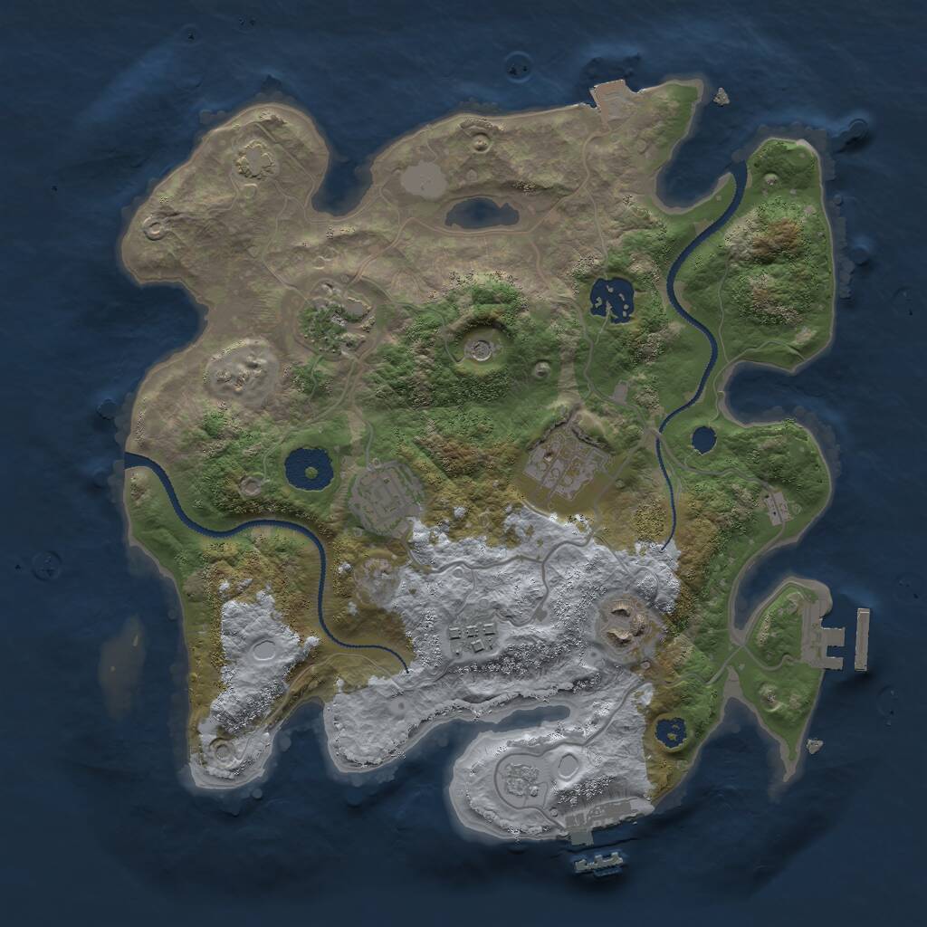 Rust Map: Procedural Map, Size: 3000, Seed: 745017953, 12 Monuments