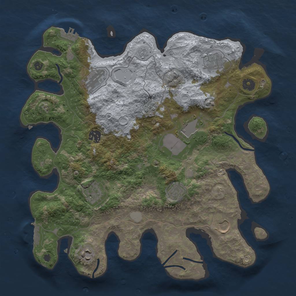 Rust Map: Procedural Map, Size: 3500, Seed: 63127099, 15 Monuments